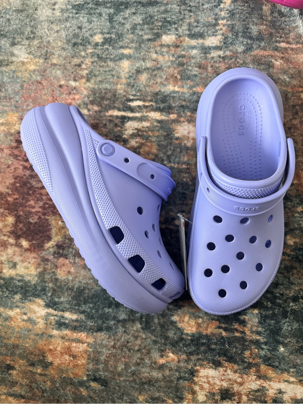 CROCS Classic Crush Clog Platform Sandals Violet 11 NWT